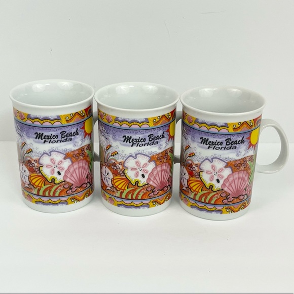 Set of 3 Mexico Beach Florida Coffee Mugs - Picture 10 of 12